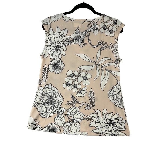 Calvin Klein Women Pink Peach Cap Sleeve T-Shirt M Chain Links - Picture 2 of 7